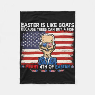 Lustiger Joe Biden Frohe 4. Ostern-Design Vierte Fleecedecke