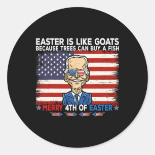 Lustiger Joe Biden Frohe 4. Ostern-Design-Vierte  Runder Aufkleber