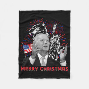 Lustiger Joe Biden Frohe Weihnachten im Juli USA-F Fleecedecke