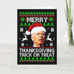 Lustiger Joe Biden Frohes Erntedankfest Süßigkeite Karte