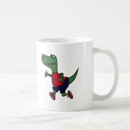 Lustiger Joggen Trex Dinosaurier Kaffeetasse