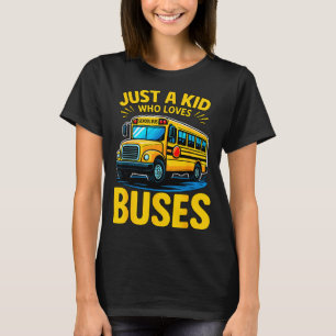 Lustiger Junge liebt Busse Schulbus T-Shirt