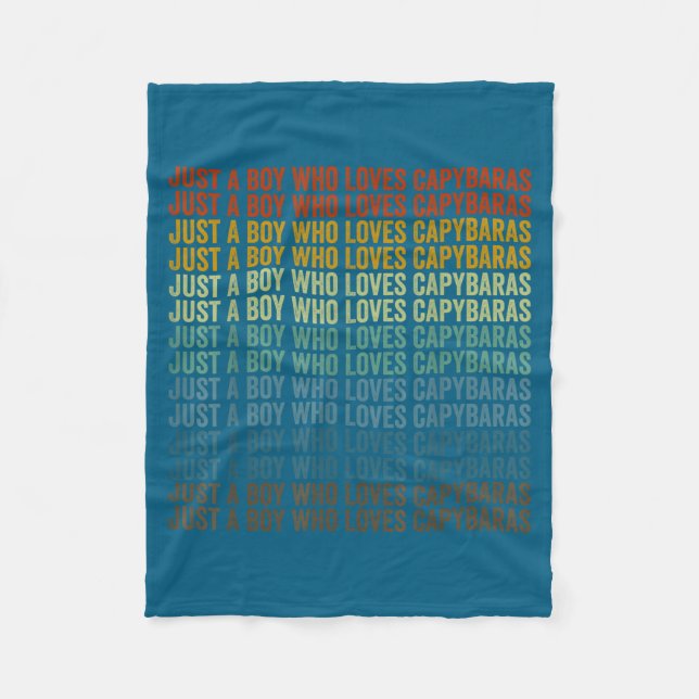 Lustiger Junge liebt Capybaras Capybara Fleecedecke (Vorderseite)
