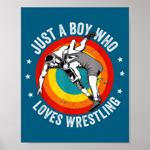 Lustiger Junge liebt Wrestling lustiger Wrestler Poster