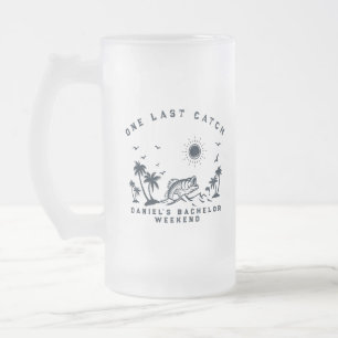 Lustiger Junggesellenabschied Angelwochenende  Mattglas Bierglas