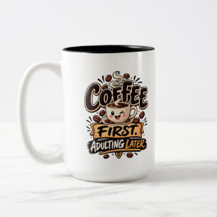 Lustiger Kaffee Erst Erwachsenwerden Später Zweifarbige Tasse