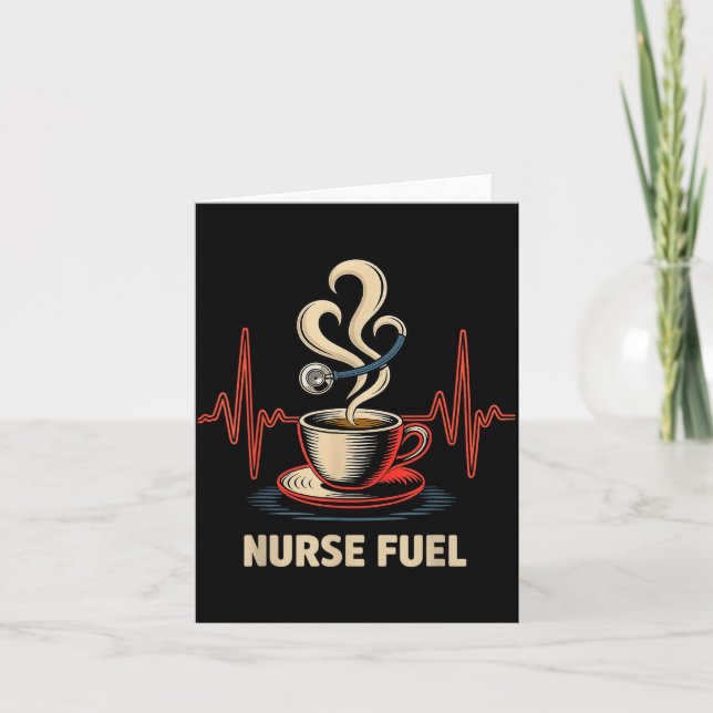 Lustiger Kaffee Krankenschwester Ekg Krankenschwes Karte (Vorderseite)