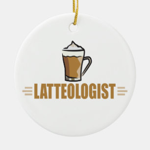 Lustiger Kaffee Latte Keramikornament