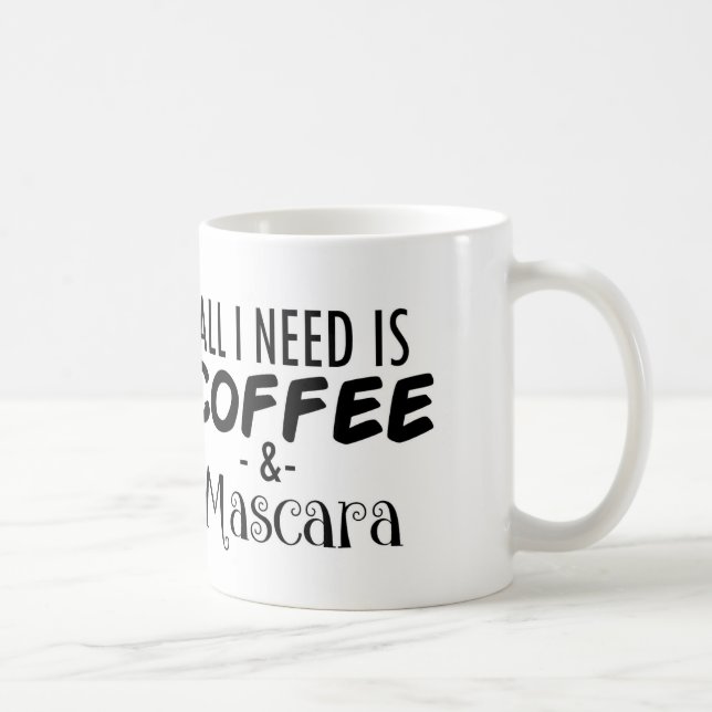 Lustiger Kaffee & Mascara Kaffeetasse (Rechts)