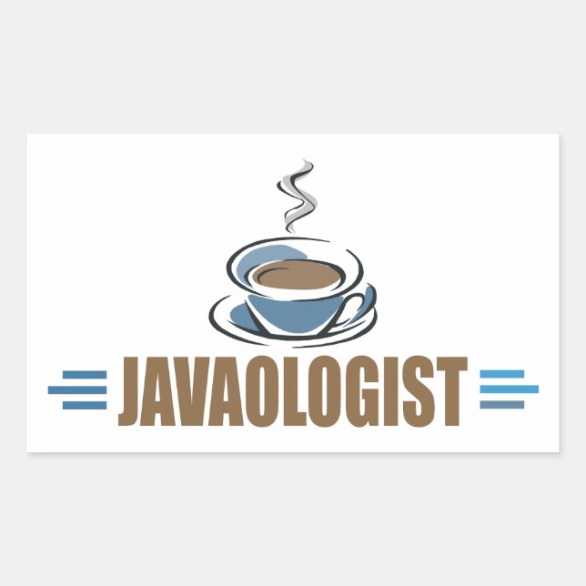 Lustiger Kaffee Rechteckiger Aufkleber (Vorderseite)