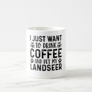 Lustiger Kaffee und Landseer-Hund  Kaffeetasse