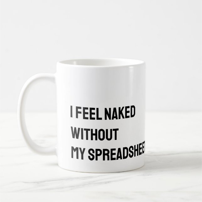 Lustiger Kaffeebecher für Buchhalter Tabellen Kaffeetasse (Links)