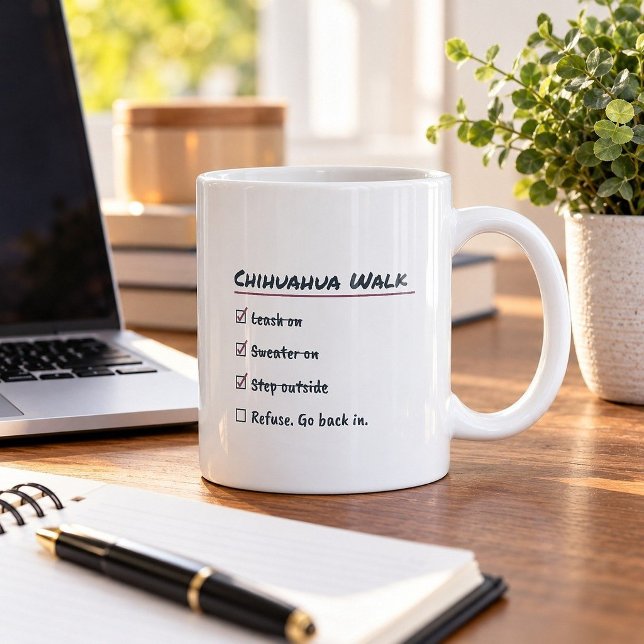 Lustiger Kaffeebecher 'Pullover an, rausgehen, abl Kaffeetasse (Von Creator hochgeladen)