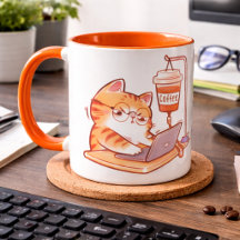Lustiger Kaffeekatzenbecher, Süße überarbeitete Pr