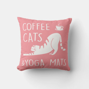 Lustiger Kaffeeliebhaber Yoga Workout Rosa Süße Ka Kissen