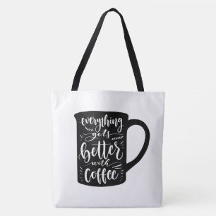 Lustiger Kaffeetrinker Java, Latte Koffein Zitat Tasche