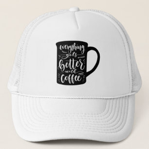 Lustiger Kaffeetrinker Java, Latte Koffein Zitat Truckerkappe