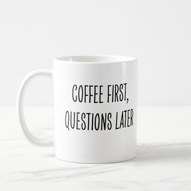 Lustiger Kaffeetrinker kein Morgenmensch Kaffeetasse (Links)