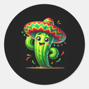 Lustiger Kaktus Cinco De Mayo Jungen Kleinkinder M Runder Aufkleber