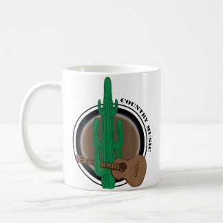 Lustiger Kaktus mit Gitarre, der Country-Musik spi Kaffeetasse