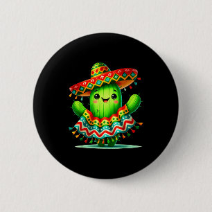 Lustiger Kaktus Poncho Cinco de Mayo Jungen Kinder Button
