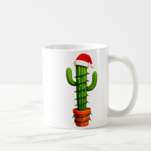 Lustiger Kaktus Weihnachtsmann Hut Weihnachtsbaum  Kaffeetasse