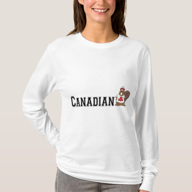 Lustiger kanadischer Biber T-Shirt (Vorderseite)