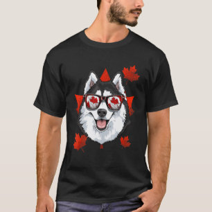 Lustiger kanadischer sibirischer Husky-Hund Maple T-Shirt