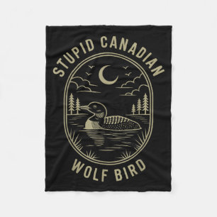 Lustiger kanadischer Wolf Vogel Loon Hockey Wildli Fleecedecke