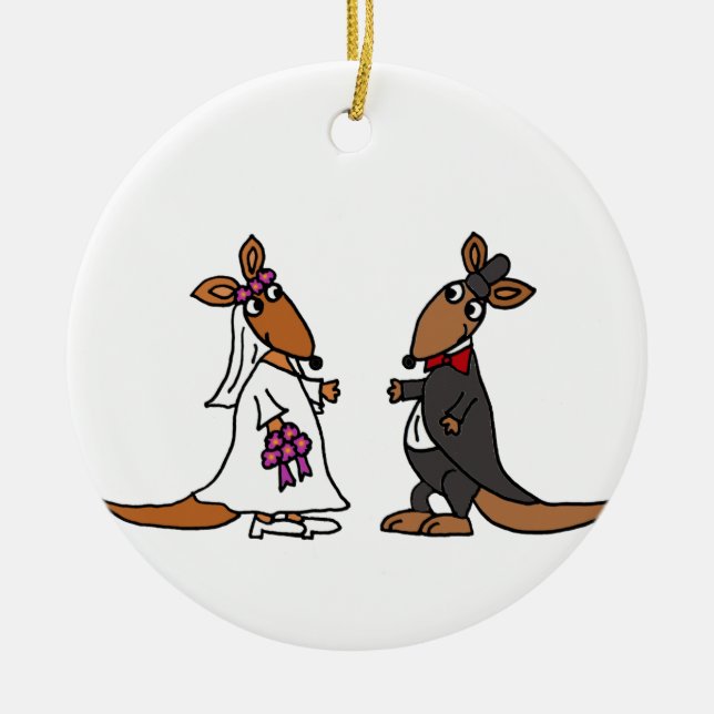 Lustiger Känguru-Braut-und Keramikornament (Vorne)