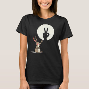 Lustiger Kaninchen-Handschattenspiel Humor Pop-Art T-Shirt