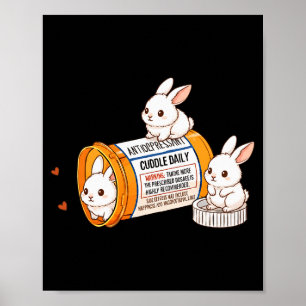 Lustiger Kaninchen-Hase Antidepressivum Zoo Jungen Poster
