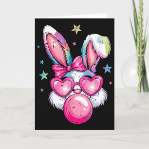 Lustiger Kaninchen-Hase bläst Blase Kokette Niedli Karte