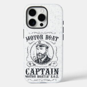 Lustiger Kapitän eines Motorboots, Pontoonbootfahr iPhone 16 Pro Hülle