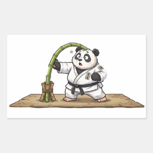 Lustiger Karate-Panda-Märtyrer-Kampfsport-Patzer Rechteckiger Aufkleber