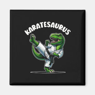 Lustiger Karatesaurus Dinosaurier T Rex In Karate  Magnet