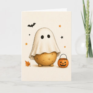 Lustiger Kartoffel Geist Frohes Halloween Karte