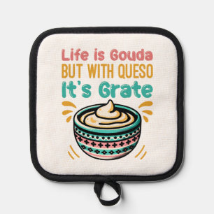 Lustiger Käse Gouda Queso Food Pun  Topflappen