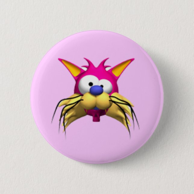 Lustiger Katzen-Geburtstags-Party-Knopf Button (Vorderseite)