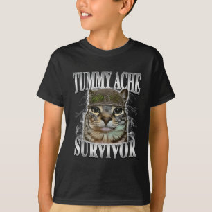 Lustiger Katzen-Meme überlebte Bauchschmerzen T-Shirt