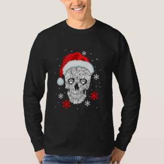 Lustiger Katzen-Schädel-Weihnachtsmann-Weihnachten T-Shirt
