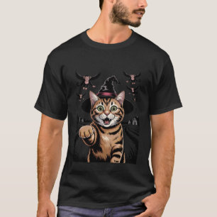 Lustiger Katzen-Selfie-Hexe mit fliegenden Affen G T-Shirt