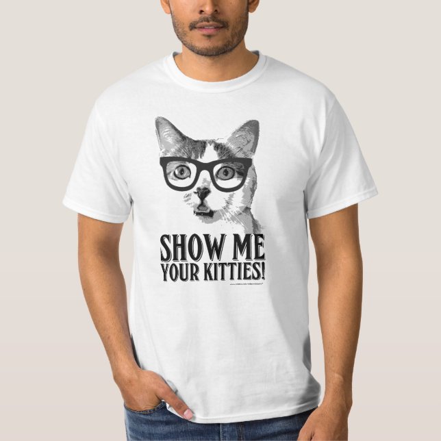 Lustiger Katzen-T - Shirt | zeigen mir Ihr (Vorderseite)