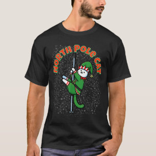 Lustiger Katzen Tanz Elf Kostüm Weihnachten Feiert T-Shirt