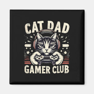 Lustiger Katzen-Vater-Gamer-Club für ihn Videospie Magnet