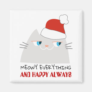 Lustiger Katzen-Weihnachtsmagnet Meowy Süßes Gesch Magnet