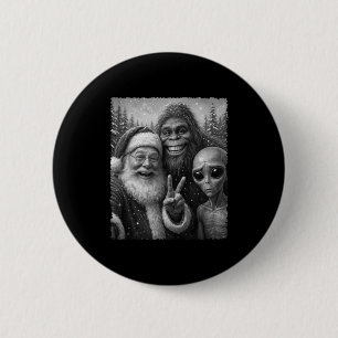 Lustiger Katzen-Weihnachtsmann-Bigfoot-Alien-Weihn Button