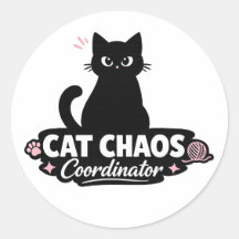 Lustiger Katzenaufkleber / Katzenchaos-Koordinator