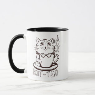 Lustiger Katzenbecher, Kit-tea Wortwitz-Geschenkta Tasse