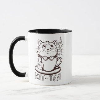 Lustiger Katzenbecher, Kit-tea Wortwitz-Geschenkta Tasse